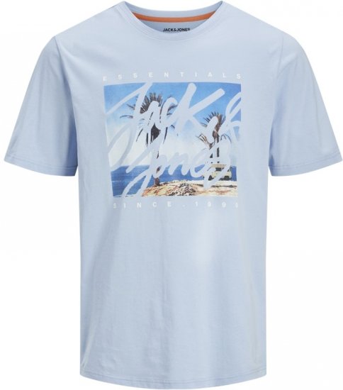 Jack & Jones Colton Photoprint Crew Neck T-Shirt Chambray Blue - T-shirts - T-shirts Homem Tamanhos Grandes