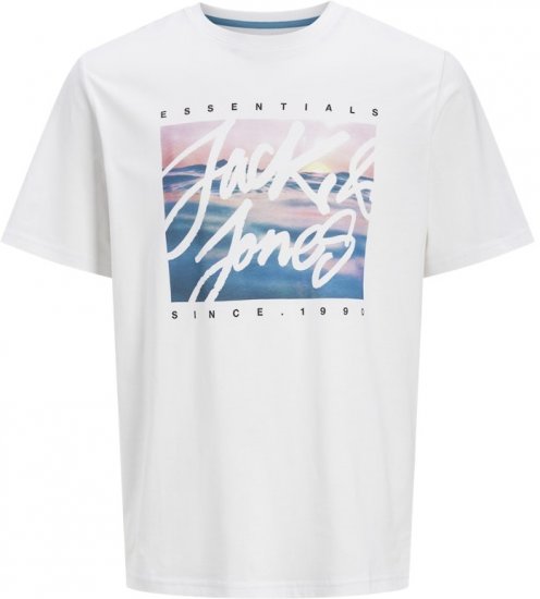 Jack & Jones Colton Photoprint Crew Neck T-Shirt White - T-shirts - T-shirts Homem Tamanhos Grandes