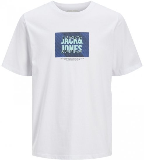 Jack & Jones Hudson Crew Neck T-Shirt White - T-shirts - T-shirts Homem Tamanhos Grandes