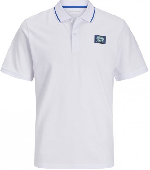 Jack & Jones Hudson Short Sleeve Polo White - Pólos - Pólos Tamanhos Grandes Homem
