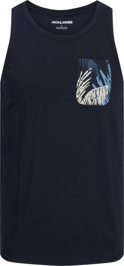 Jack & Jones Hawaii Printed Pocket Tanktop Navy - T-shirts - T-shirts Homem Tamanhos Grandes