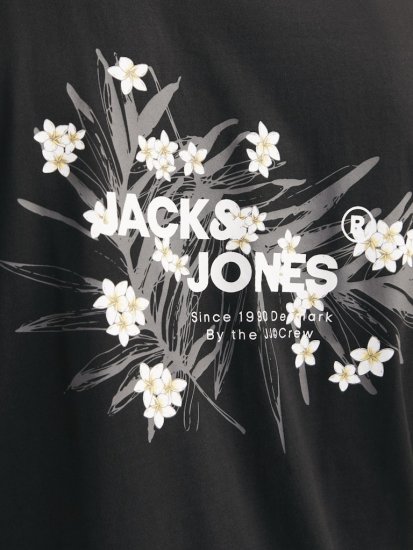 Jack & Jones Hawaii Crew Neck T-Shirt Black - T-shirts - T-shirts Homem Tamanhos Grandes