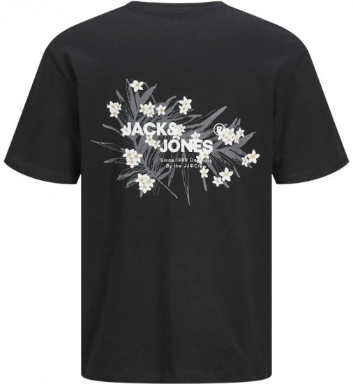 Jack & Jones Hawaii Crew Neck T-Shirt Black - T-shirts - T-shirts Homem Tamanhos Grandes