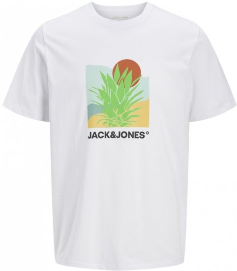 Jack & Jones Barbados Graphic Crew Neck T-Shirt White - T-shirts - T-shirts Homem Tamanhos Grandes