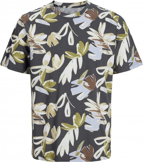 Jack & Jones Varenna AOP Crew Neck T-Shirt Grey - T-shirts - T-shirts Homem Tamanhos Grandes