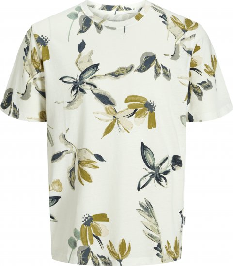 Jack & Jones Varenna AOP Crew Neck T-Shirt White - T-shirts - T-shirts Homem Tamanhos Grandes