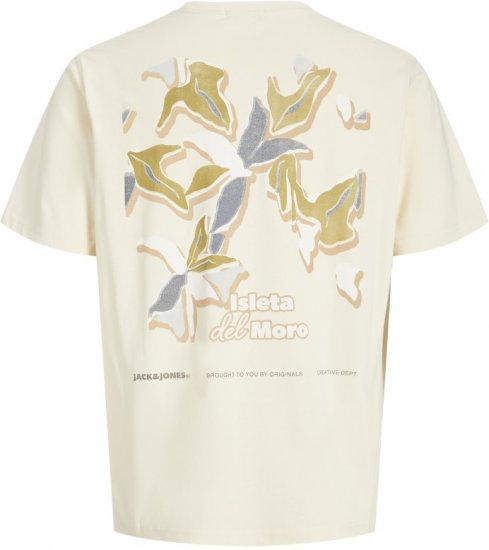 Jack & Jones Almeria Back Print T-Shirt Antique White - T-shirts - T-shirts Homem Tamanhos Grandes