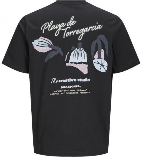 Jack & Jones Almeria Back Print T-Shirt Black - T-shirts - T-shirts Homem Tamanhos Grandes