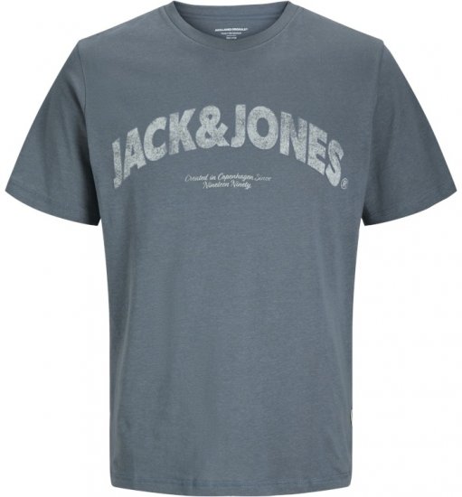 Jack & Jones Almeria Bold Branding T-Shirt Steel Blue - T-shirts - T-shirts Homem Tamanhos Grandes