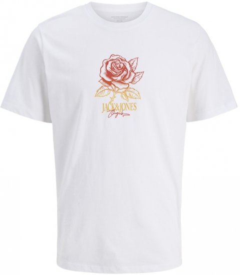 Jack & Jones Almeria Crew Neck T-Shirt Bright White - T-shirts - T-shirts Homem Tamanhos Grandes