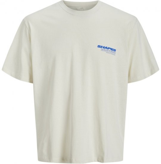 Jack & Jones Fold Crew Neck T-Shirt Antique White - T-shirts - T-shirts Homem Tamanhos Grandes