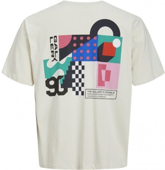 Jack & Jones Fold Crew Neck T-Shirt Antique White - T-shirts - T-shirts Homem Tamanhos Grandes