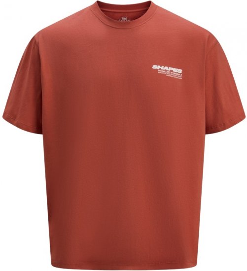 Jack & Jones Fold Crew Neck T-Shirt Red - T-shirts - T-shirts Homem Tamanhos Grandes