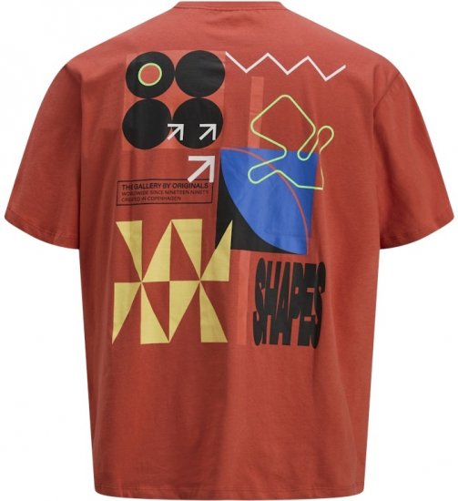 Jack & Jones Fold Crew Neck T-Shirt Red - T-shirts - T-shirts Homem Tamanhos Grandes
