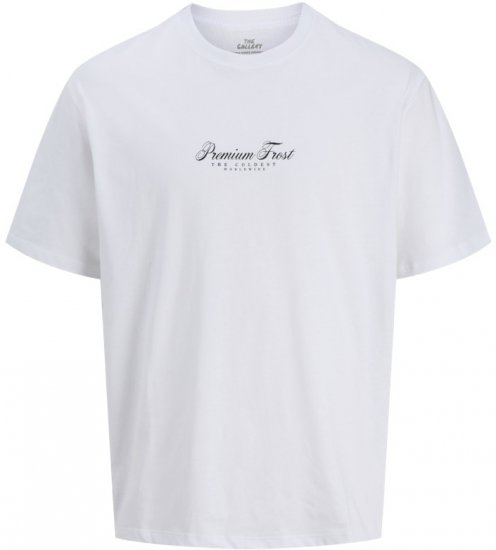 Jack & Jones Marina Crew Neck T-Shirt Bright White/Premium Frost - T-shirts - T-shirts Homem Tamanhos Grandes