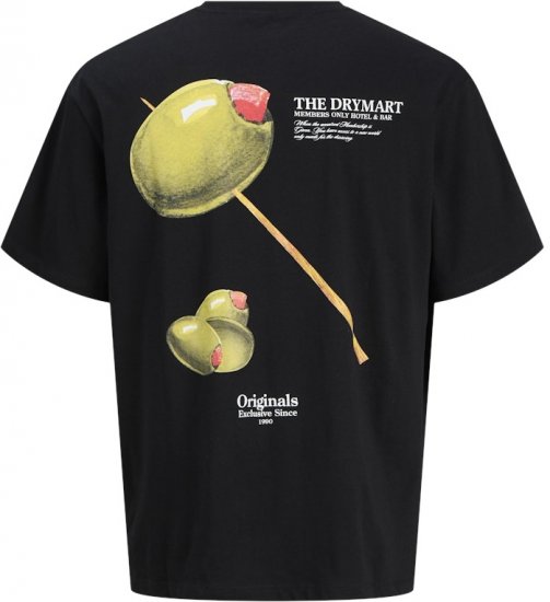 Jack & Jones Marina Crew Neck T-Shirt Black - T-shirts - T-shirts Homem Tamanhos Grandes