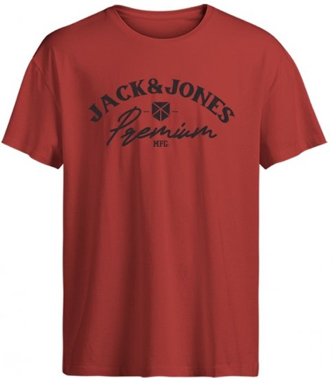 Jack & Jones Blurobar Crew Neck T-Shirt Red - T-shirts - T-shirts Homem Tamanhos Grandes