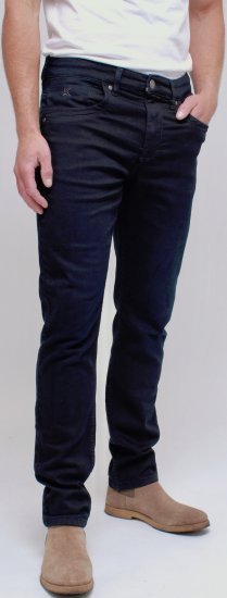 Kam Jeans Jacob Knitted Denim Reg Fit Jeans Blue-Black - Jeans & calças - Jeans & Calças Tamanhos Grandes Homem