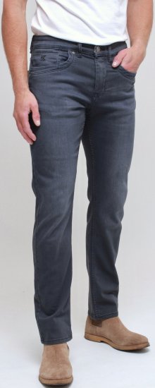 Kam Jeans Jacob Knitted Denim Reg Fit Jeans Charcoal - Jeans & calças - Jeans & Calças Tamanhos Grandes Homem