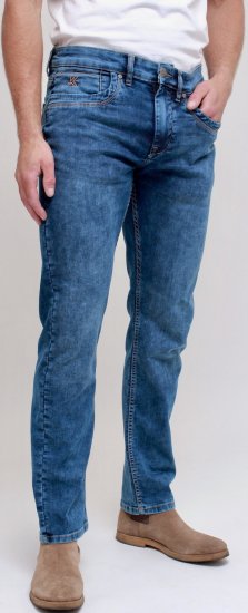 Kam Jeans Jacob Knitted Denim Reg Fit Jeans Light Wash Blue - Jeans & calças - Jeans & Calças Tamanhos Grandes Homem