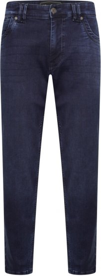 Kam Jeans Jacob Knitted Denim Reg Fit Jeans Blue-Black - Jeans & calças - Jeans & Calças Tamanhos Grandes Homem