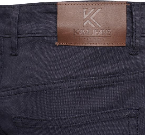 Kam Jeans 265 5 Pocket Weave Stretch Pants Navy - Jeans & calças - Jeans & Calças Tamanhos Grandes Homem