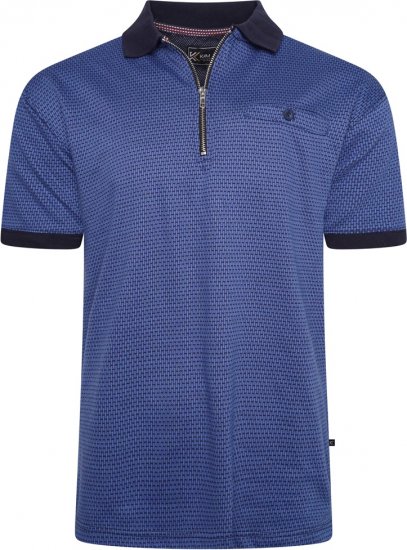 Kam Jeans 5520 Dobby Weaved Polo Victoria Blue - Pólos - Pólos Tamanhos Grandes Homem
