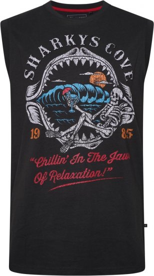Kam Jeans 5762 Sharkeys Cove Vest Sleeveless T-Shirt Pirate Black - T-shirts - T-shirts Homem Tamanhos Grandes