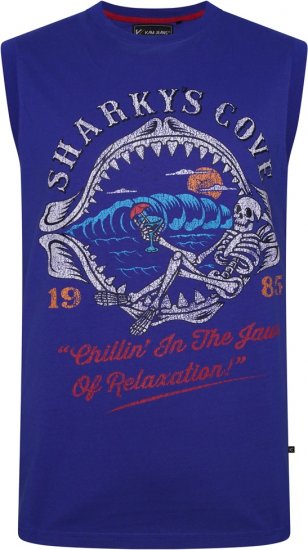 Kam Jeans 5762 Sharkeys Cove Vest Sleeveless T-Shirt Sea Surf Blue - T-shirts - T-shirts Homem Tamanhos Grandes