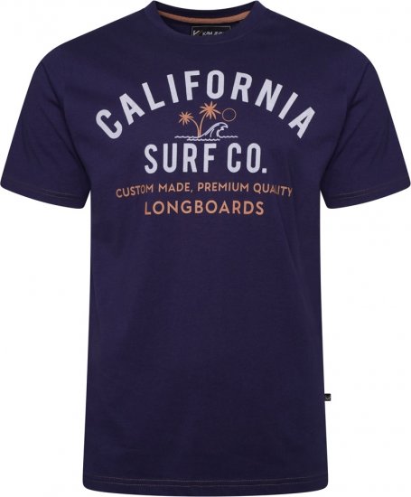 Kam Jeans 5766 California Surf Co T-Shirt Navy Academy - T-shirts - T-shirts Homem Tamanhos Grandes