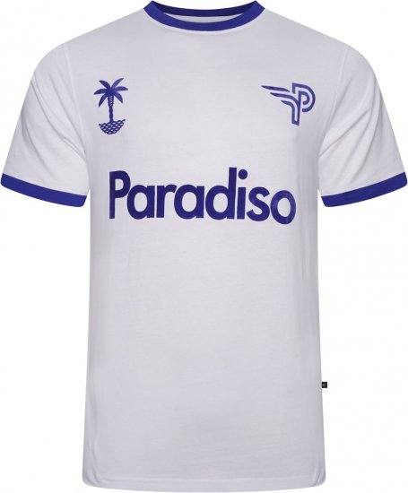 Kam Jeans 5768 Paradiso Print T-Shirt Bright White - T-shirts - T-shirts Homem Tamanhos Grandes