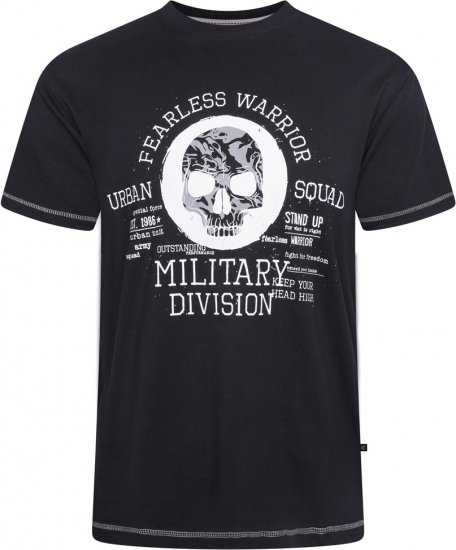 Kam Jeans 5769 Fearless Warrior T-Shirt Black - T-shirts - T-shirts Homem Tamanhos Grandes