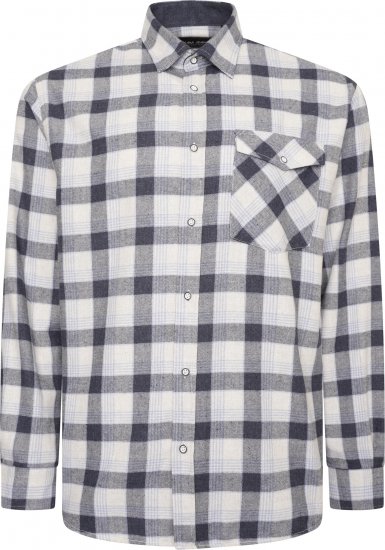 Kam Jeans P040 Premium Flannel Retro Check Shirt Indigo - Camisas - Camisas Homem Tamanhos Grandes