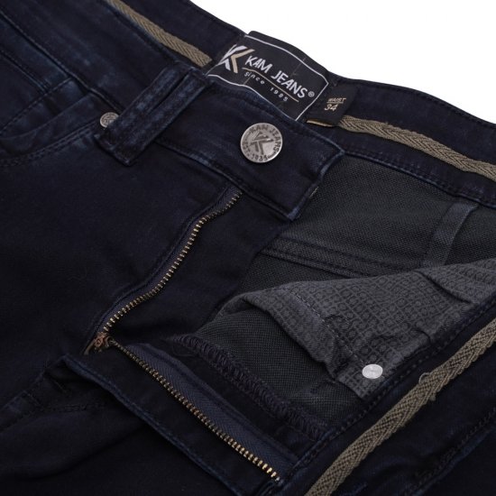 Kam Jeans Pepe Knitted Denim Shorts Blue-Black - Calções - Calções Homem Tamanhos Grandes