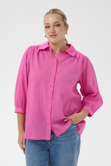 Kaffe Curve Gabby Camisa com mangas encurtadas Rosa - Camisas - 