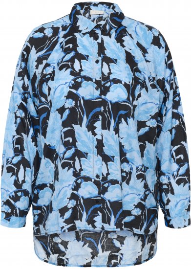 Kaffe Curve Sasja Camisa de manga comprida Blue Snake Flower - Blusas e Túnicas - 
