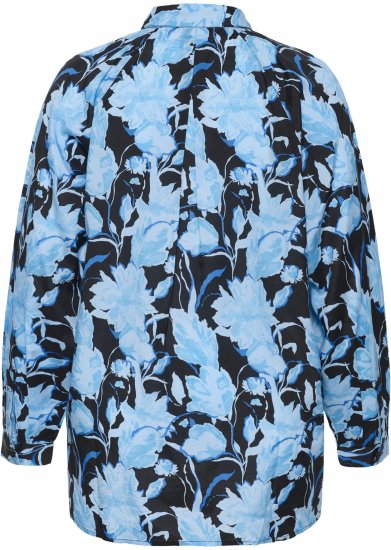 Kaffe Curve Sasja Camisa de manga comprida Blue Snake Flower - Blusas e Túnicas - 