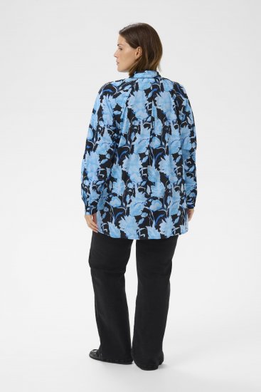 Kaffe Curve Sasja Camisa de manga comprida Blue Snake Flower - Blusas e Túnicas - 