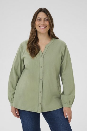 Kaffe Curve Nana Camisa de manga comprida Verde - Blusas e Túnicas - 