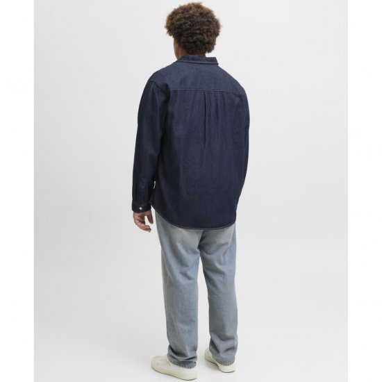 Jack & Jones Norrebro Denim Long Sleeve Shirt Dark Blue Denim - Camisas - Camisas Homem Tamanhos Grandes