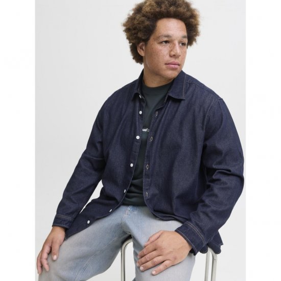 Jack & Jones Norrebro Denim Long Sleeve Shirt Dark Blue Denim - Camisas - Camisas Homem Tamanhos Grandes