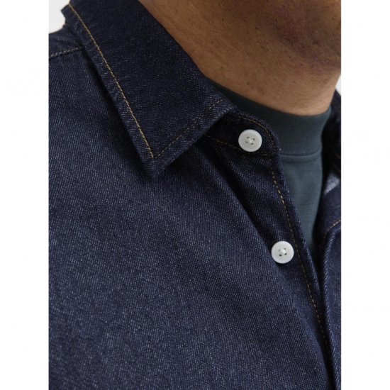 Jack & Jones Norrebro Denim Long Sleeve Shirt Dark Blue Denim - Camisas - Camisas Homem Tamanhos Grandes