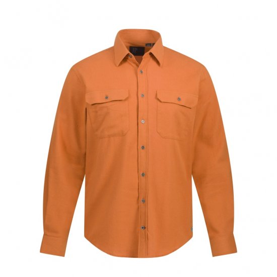 JP1880 Shirt Flannel Long Sleeve Orange TALL - ROUPAS DE HOMEM MT-6XLT - Tamanhos-Tall Homem