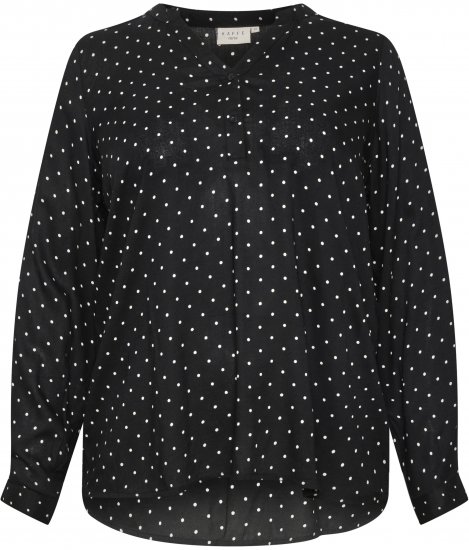 Kaffe Curve Joy Blusa Preto/Branco Com Bolinhas - Blusas e Túnicas - 