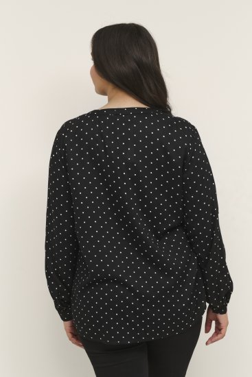 Kaffe Curve Joy Blusa Preto/Branco Com Bolinhas - Blusas e Túnicas - 
