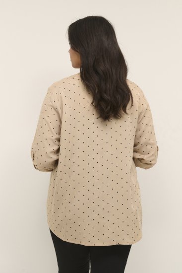 Kaffe Curve Joy Blusa Nomad/Preto Com Bolinhas - Blusas e Túnicas - 