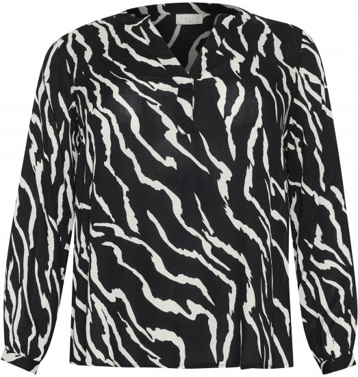 Kaffe Curve Mirta Tilly Blusa Preto/Antique Estampado Zebra - Blusas e Túnicas - 