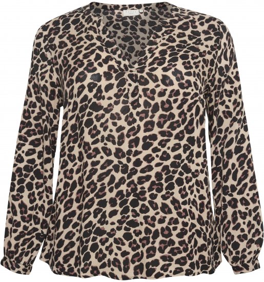 Kaffe Curve Mirta Tilly Blusa Com Estampado De Leopardo - Blusas e Túnicas - 