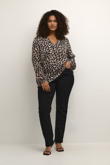 Kaffe Curve Mirta Tilly Blusa Com Estampado De Leopardo - Blusas e Túnicas - 