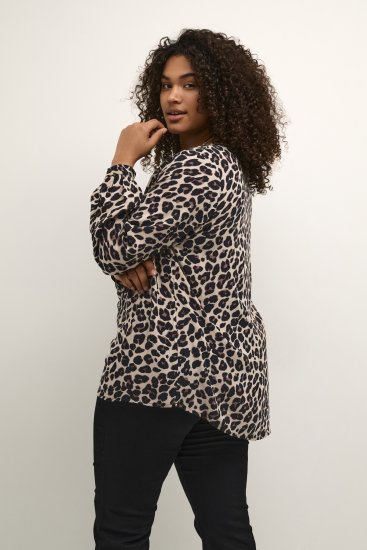 Kaffe Curve Mirta Tilly Blusa Com Estampado De Leopardo - Blusas e Túnicas - 
